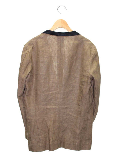 エムズブラック 093559 テーラードジャケット 38 ブラウン リネン ITHX4AQKMB9W