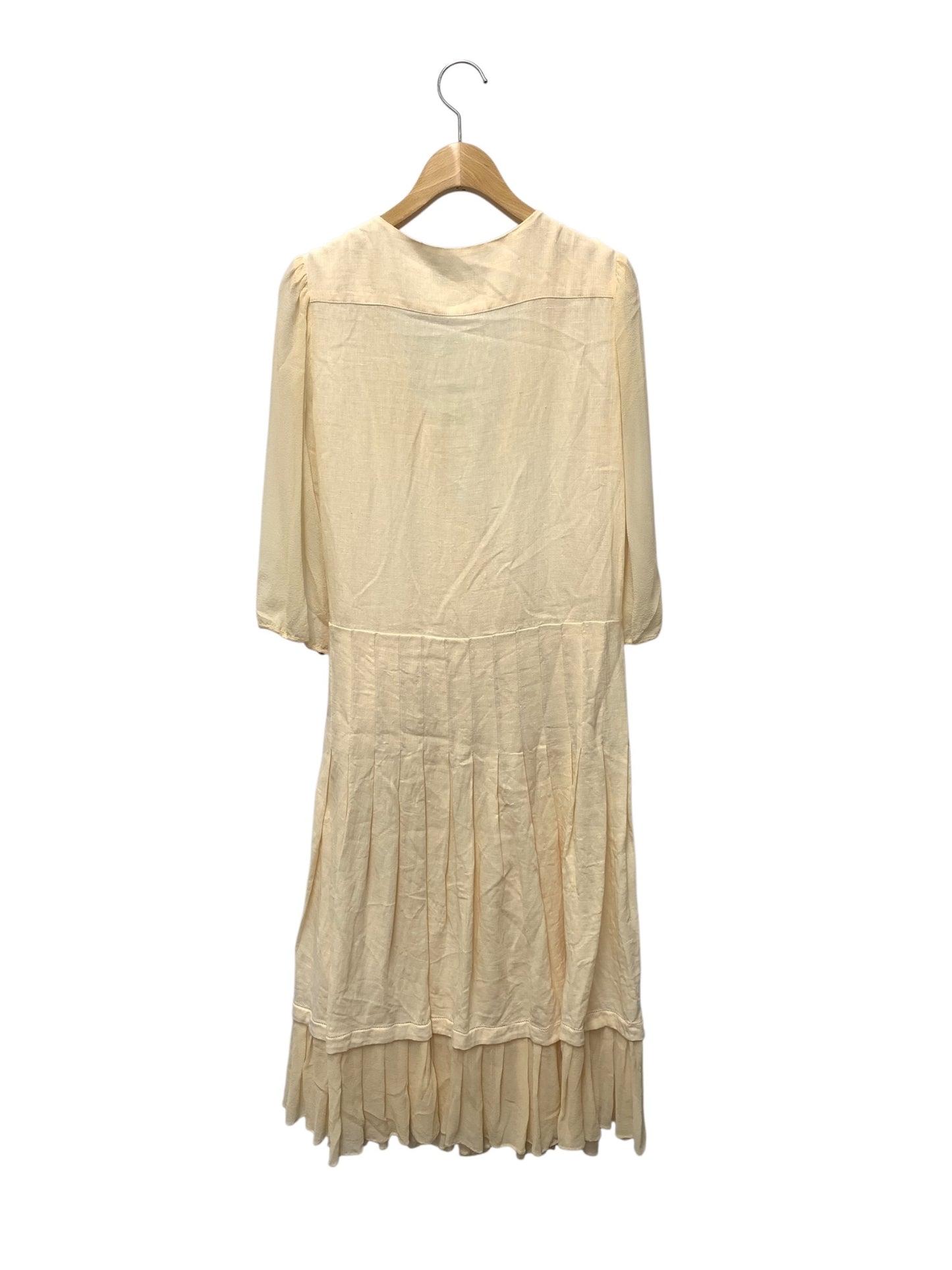 マックスマーラ ワンピース 36 ベージュ リネン 麻 ラップ IT03JE98MURG