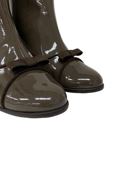 キタムラ YS0365 レインブーツ M ブラウン エナメル リボン IT7TS8BEHTWS