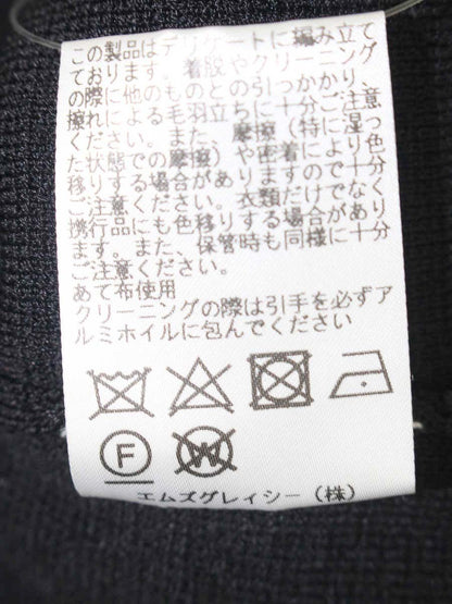 エムズグレイシー 818132 カーディガン 40 ブラック カメリア Wジップアップ ニット IT23D2OQ4D00