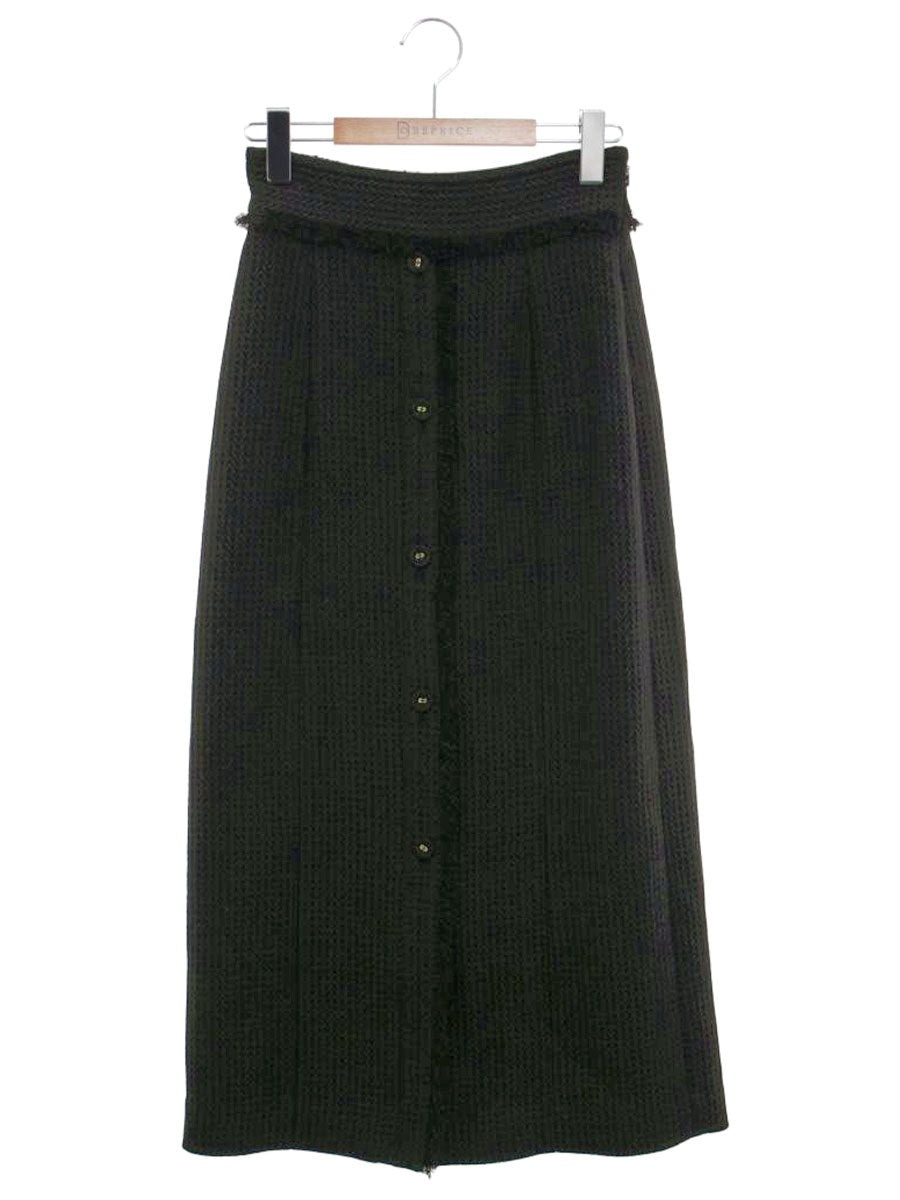 ダイアグラム フリンジタイトジャガードスカート 03224 21219 タイトスカート 36 ブラック ITU913JXUTUO