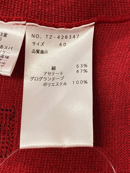 エムズグレイシー 428347 カーディガン 40 レッド リボン IT88HXDOYCKL