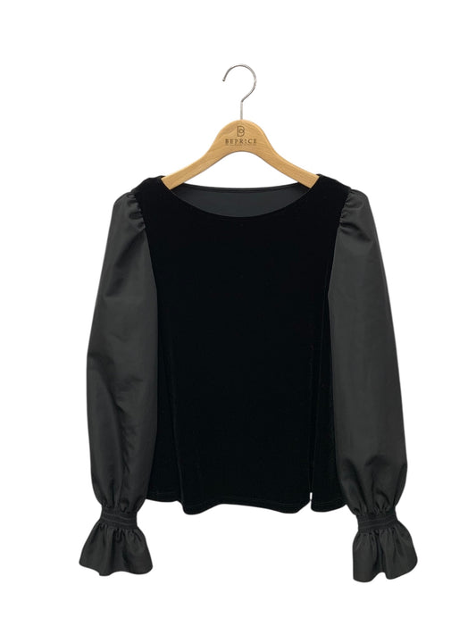 ベロアノワール by フォクシーニューヨーク Serenade セレナーデ 45473 ブラウス 38 ブラック ベロア パフスリーブ ITLTK5XJKJCA