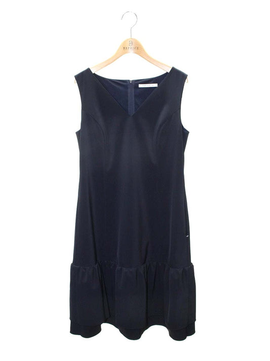 フォクシーニューヨーク 39363 ワンピース 40 ネイビー バックジップ V字ネック IT6PJRR4NDJC