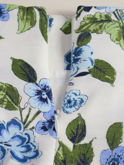 ポンヌフ AI1057 スカート 2 ブルー フラワーモチーフ IT0IWXXECU1I