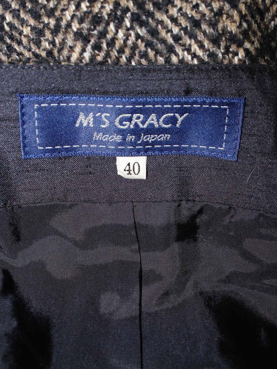 エムズグレイシー 911709 ワンピース 40 ネイビー フロントジップ リボン ITKPCY199AQG