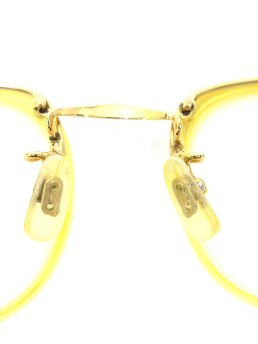 白山眼鏡店 眼鏡 イエロー/ゴールド メタルフレーム フルリム ウェリントン IT0H5YHP7WFG 【SALE】
