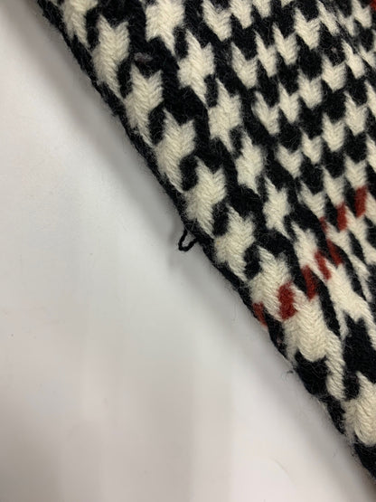 エムズグレイシー 729530 コート 38 ブラック ウール混 千鳥格子柄 レッキスファー カメリアWジップ IT6D8DKI5X2C