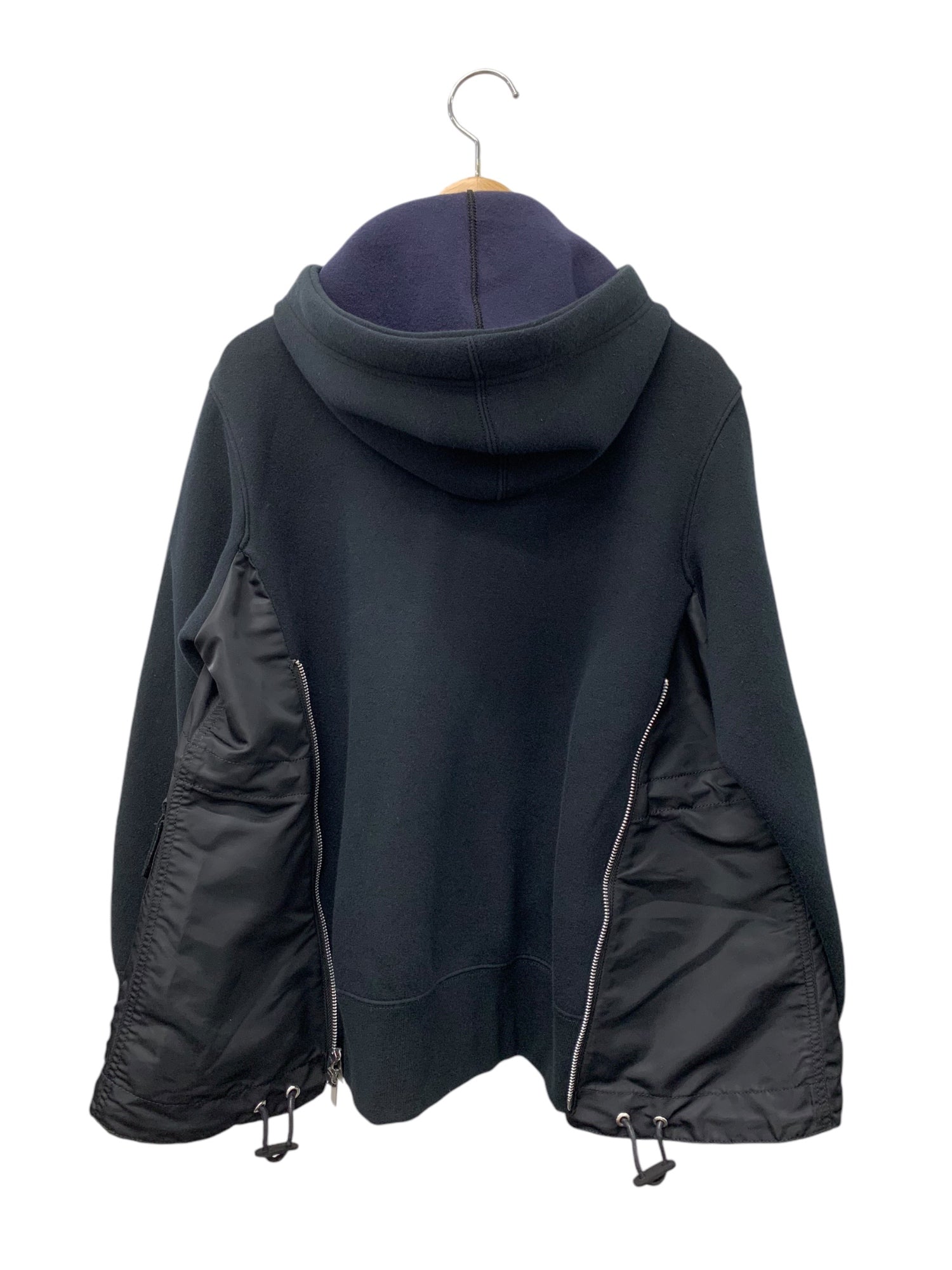 サカイ Pre Womens Sponge Sweat X Ma-1 Zip Up Hoodie SCW-070 ジップアップパーカー ブラック |  中古ブランド品・古着通販ビープライス