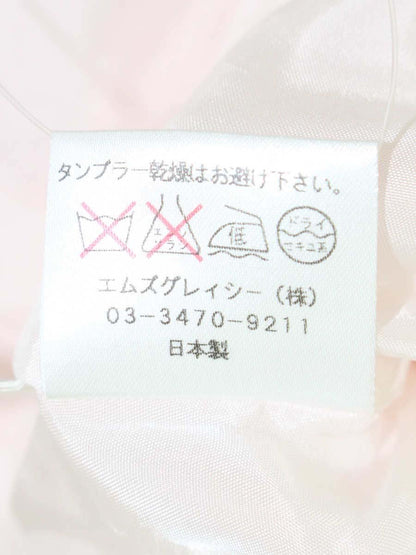 エムズグレイシー 124709 ジャケット 38 ピンク フリル ストーン ノーカラー IT44C6T2QDOW