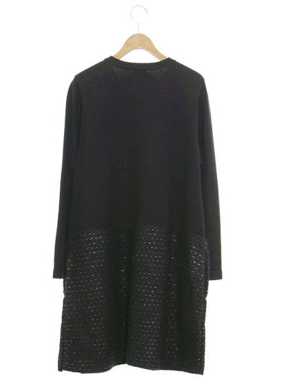 トゥービーシック W7F06-229-09 ワンピース 46 ブラック ニット ダブルジップ ストレッチ素材 ITC0CTWAJFZR