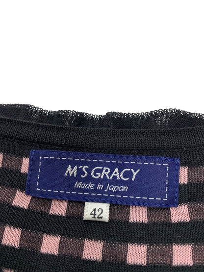 エムズグレイシー 218504 カーディガン 42 ブラック ニット ITUKXRO5MPZ4