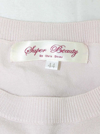 スーパービューティー トップス 44 ピンク ニット 口紅 香水刺繍 コサージュ IT6RFW9OB6UI