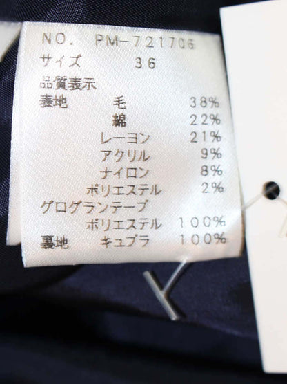 エムズグレイシー 721706 ワンピース 36 ネイビー ツイード ウエストリボン IT8457S5KY9E 【SALE】