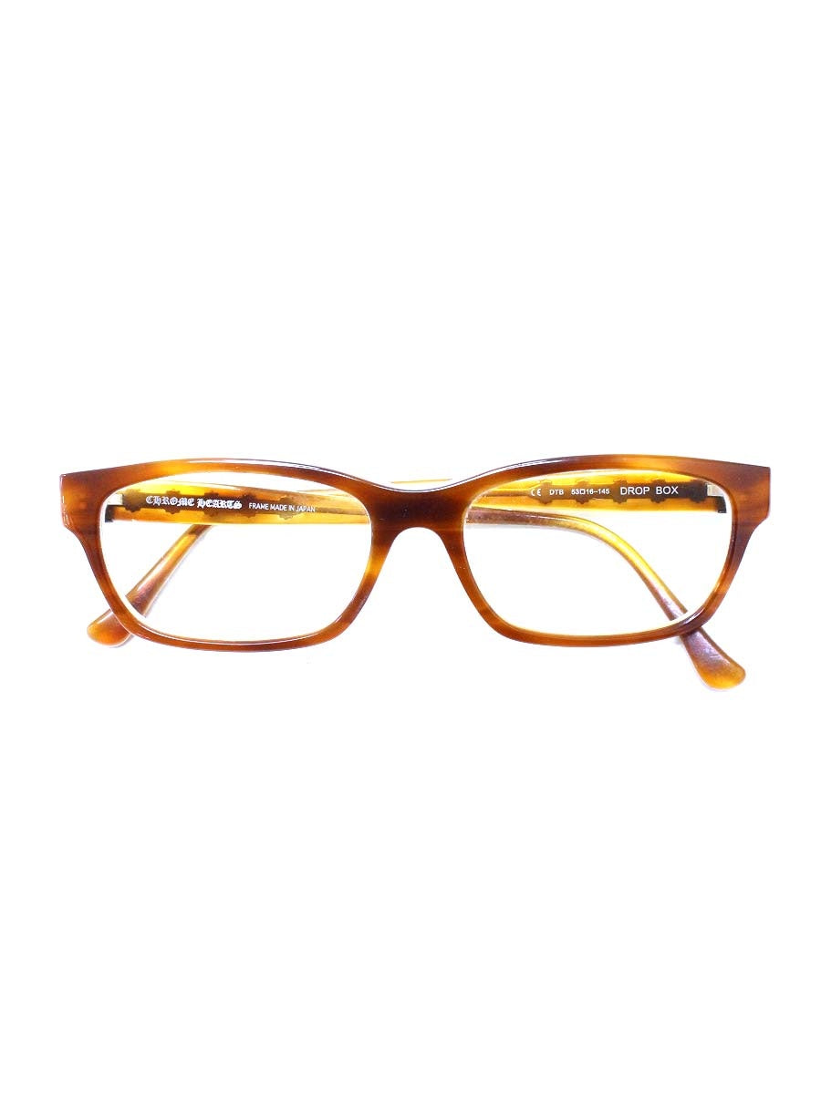 クロムハーツ DROP BOX メガネ ブラウン セルフレーム フルリム スクエア ITXLANEFC03E