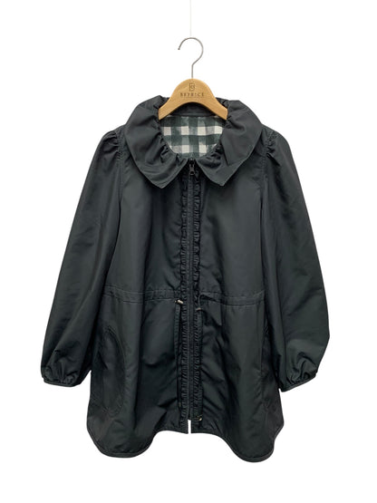エムズグレイシー 514109 ジャケット 38 ブラック ナイロン フーディ リバーシブル チェック柄 ITRS76I991OC