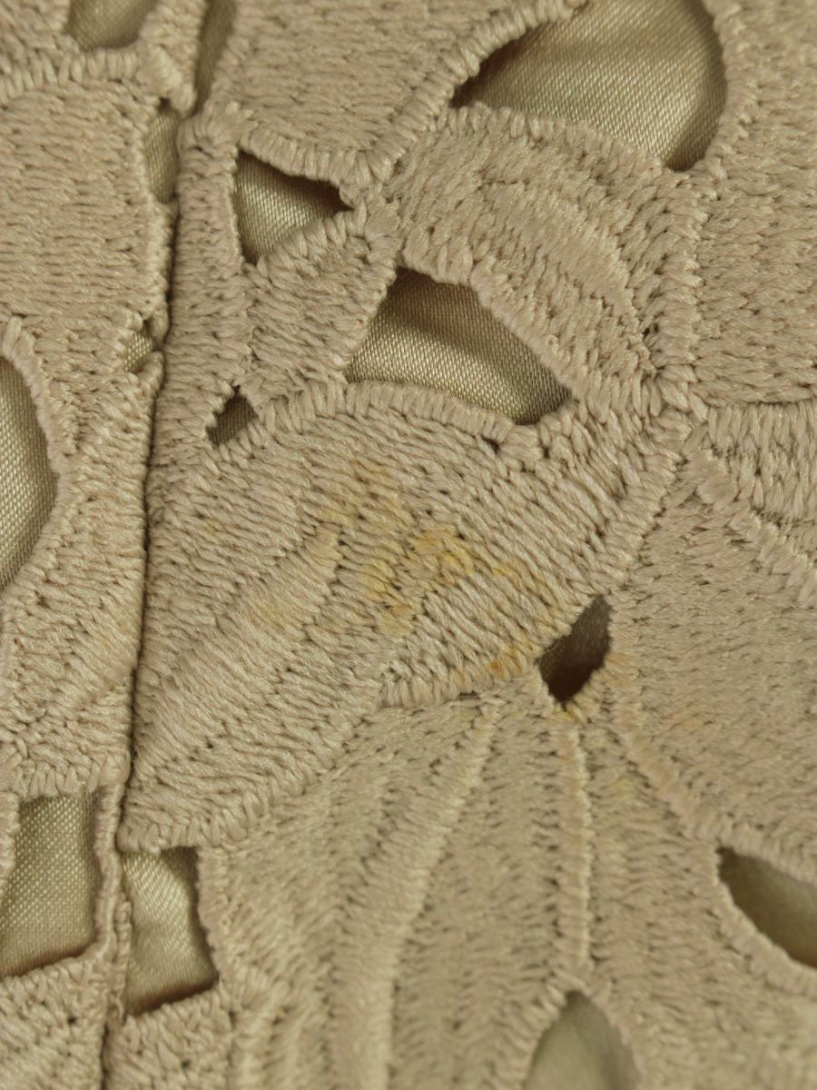 エムプルミエブラック C923-003 ワンピース 36 ベージュ カットワーク バックジップ フラワー ITCZZ4CLJIAY 【SALE】