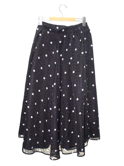 セルフォード カットジャガードプリントタックスカート CWFS244088 38 ブラック ドット IT5AA8JGBMRG