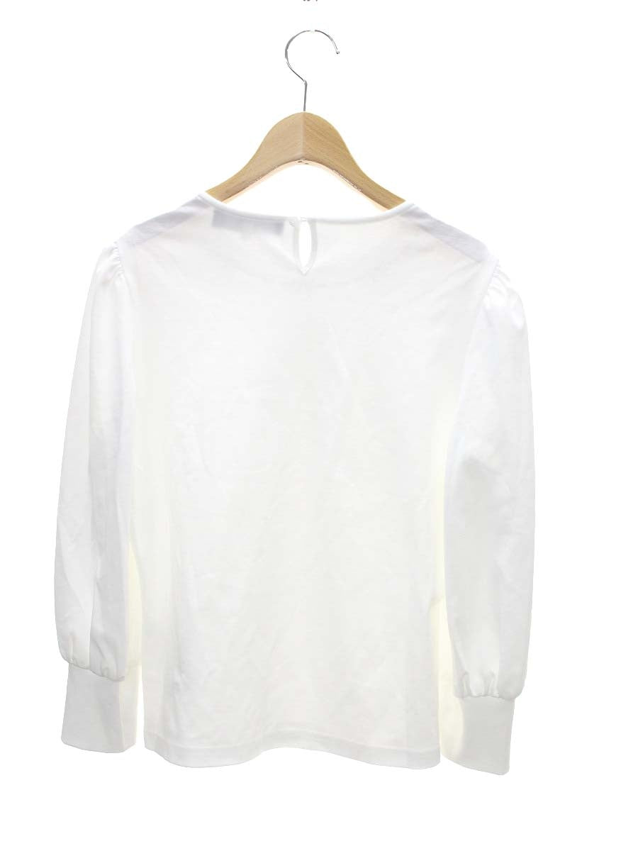 エムズグレイシー 515106 トップス 40 ホワイト リボン 刺繍 IT8IK6U1VHCG