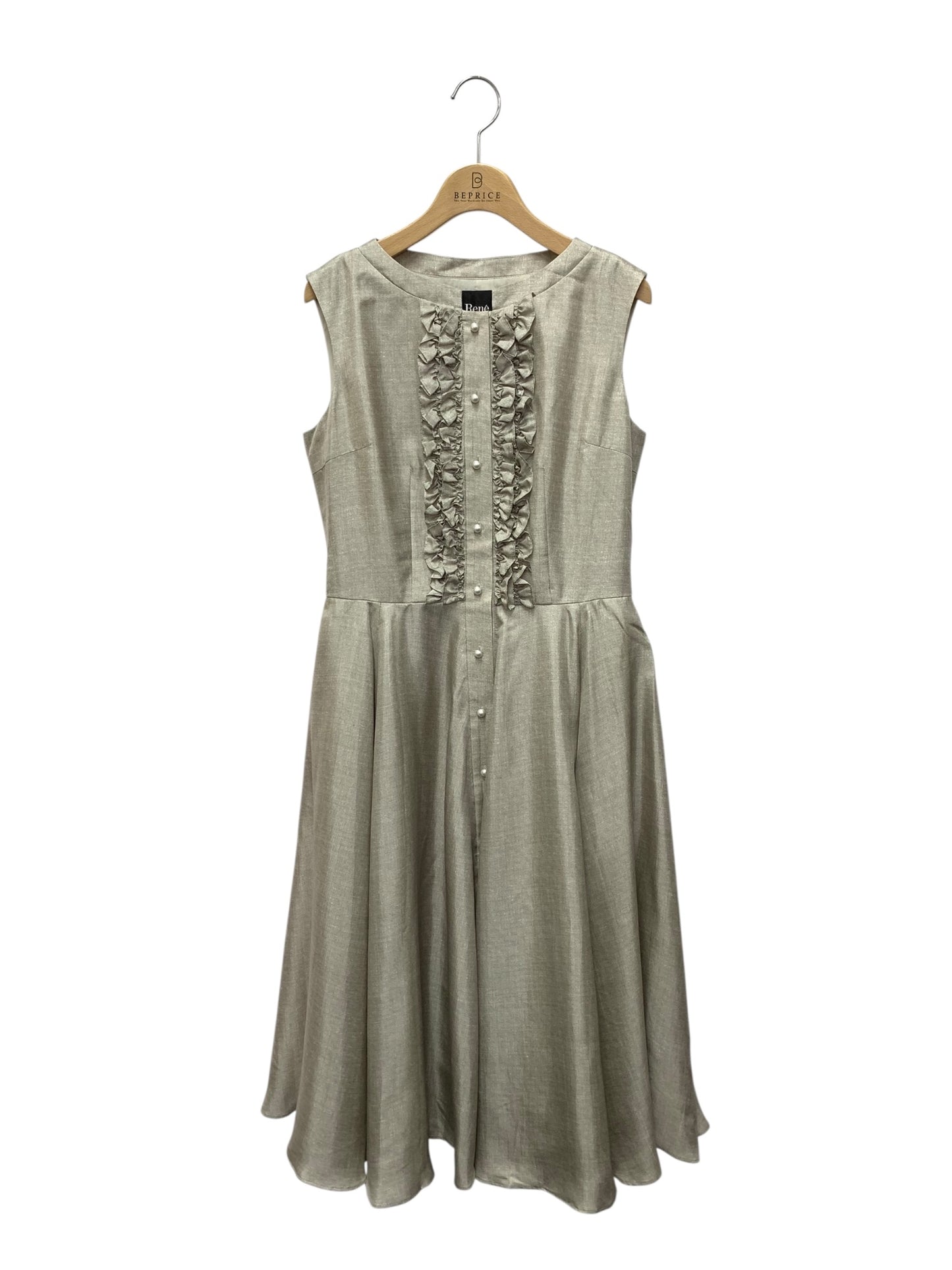 ルネ 5526990 ワンピース グレージュ パールボタン シルク100% IT16ZGJH8FTW 【SALE】