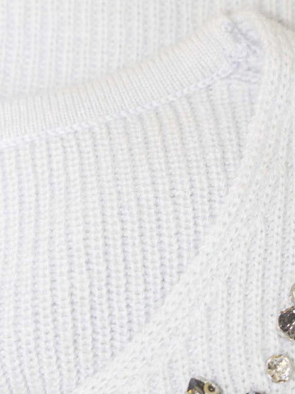 トゥービーシック W5N09-627-20 ニット 40 ブルー Vネック ビジュー IT098FU5GFCO