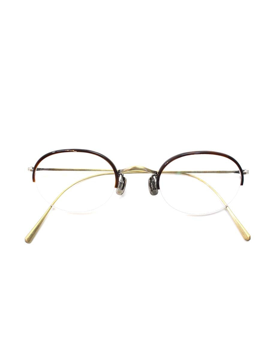 アイヴァン7285 1003 メガネ EV DEMI2/ANTIQUE GOLD コンビフレーム ナイロール オーバルシェイプ ITS6NHDIFL9B