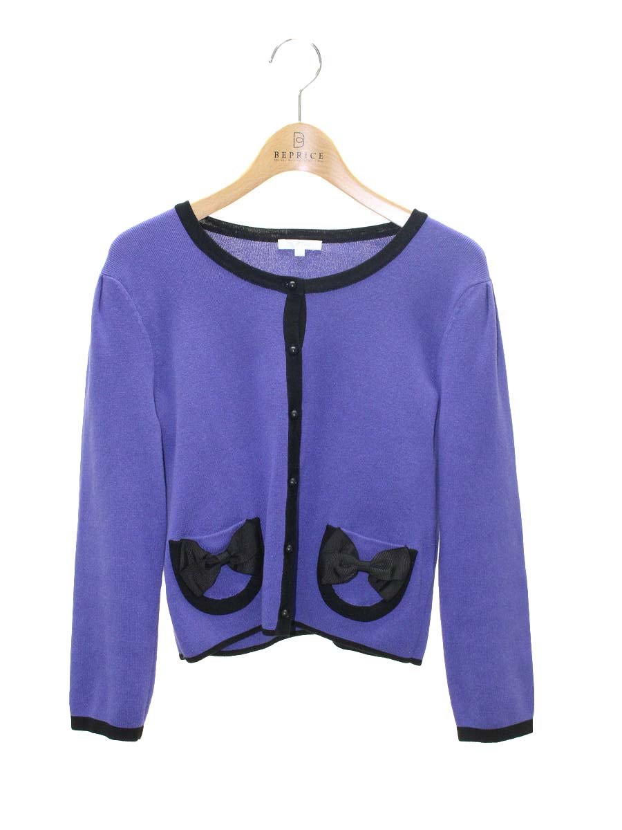 トゥービーシック W5F55-129-34 カーディガン 2 パープル リボン ITSFT0DT1PEM