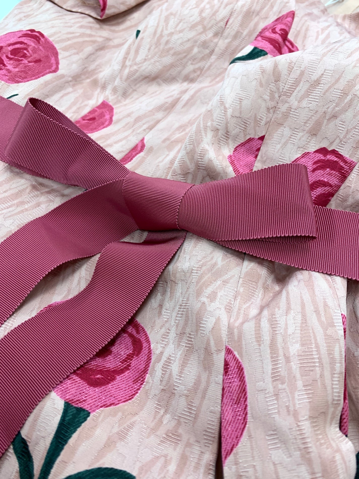 エムズグレイシー 011530 ワンピース 40 ピンク ローズモチーフ ウエストリボン ITKD9YZMK3LR