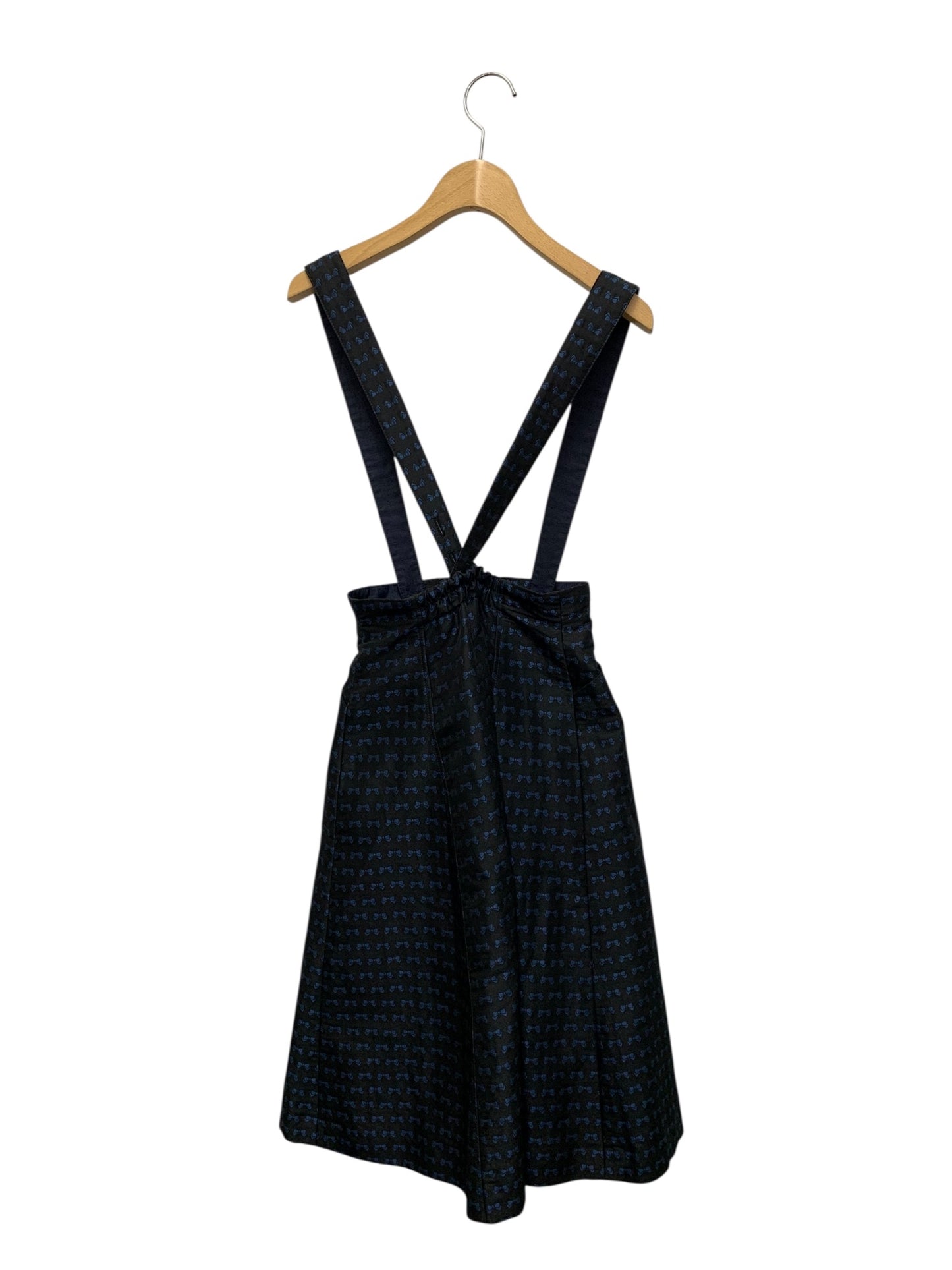 エムズグレイシー 017109 スカート 36 ブラック サスペンダー付き リボンモチーフ フレア ITMPUGPU84GO 【SALE】