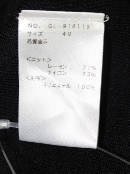エムズグレイシー 918119 Tシャツ カットソー 40 ブラック 袖リボン シースルー ニット ITLS0M5AIC5K