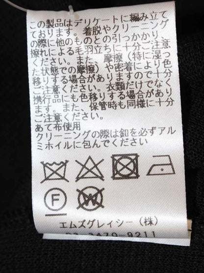 エムズグレイシー 918520 ワンピース 38 ブラック フラワーボタン ニット バイカラー ITHJU2IH941W