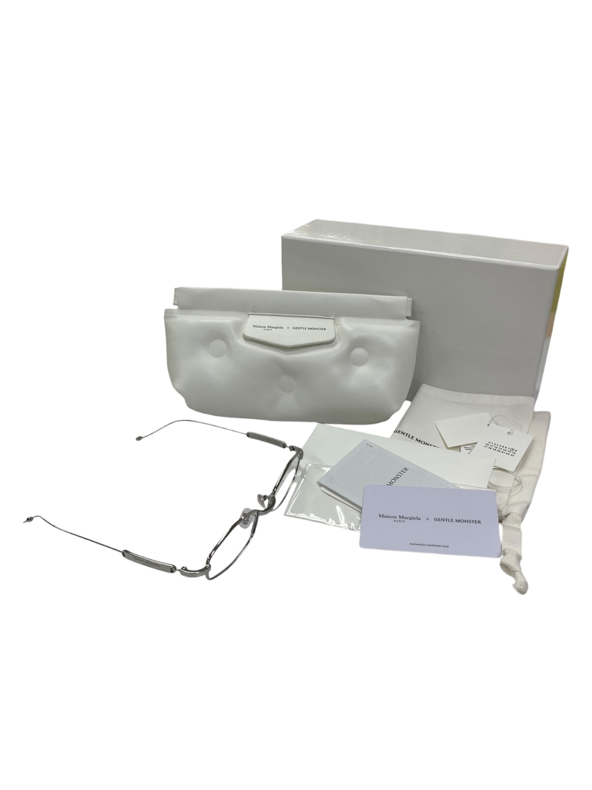 ジェントルモンスター x Maison Margiela MM218 02 メガネ シルバー / クリア メタル フルリム アングルド・オーバルシェイプ ITTHCZPB06LE