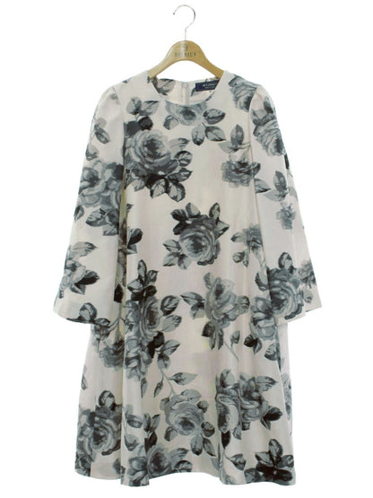 エムズグレイシー 011108 ワンピース 40 ホワイト フラワーモチーフ ITFS7MNMA7G2