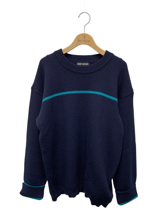 イッセイミヤケ ME33KN029 ニット M ネイビー ライン ウール IT8R99227EW6 【SALE】