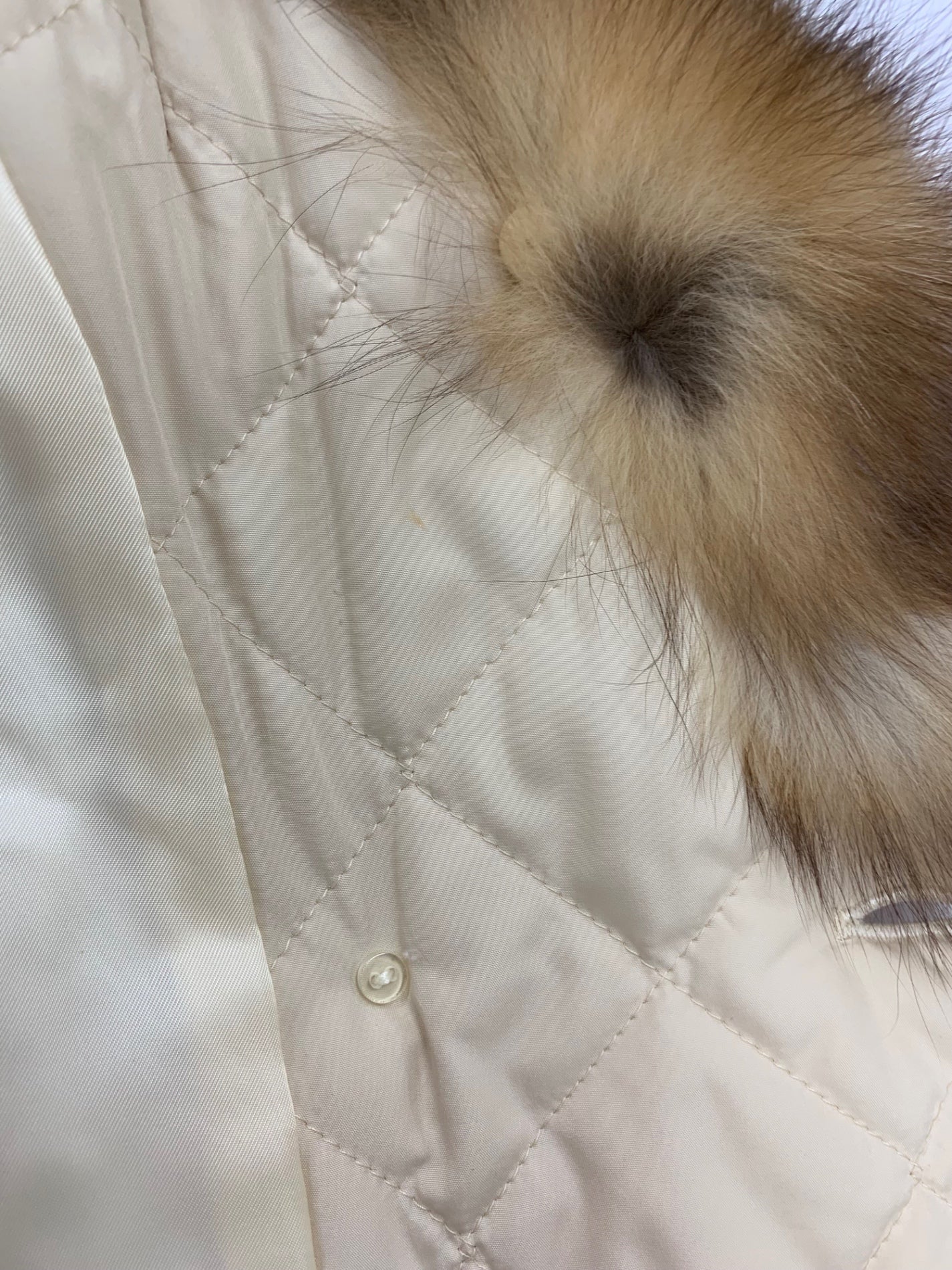 ハロッズ 17504091 キルティングコート 2 ベージュ フォックスファー ITDAXJ4ZZLVG