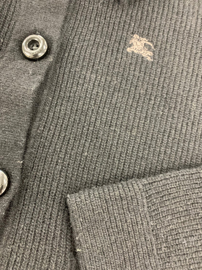 バーバリーブルーレーベル E1N35-422-09 カーディガン 38 ブラック ウール混 リボンブローチ付き ITX08HOWSUNQ