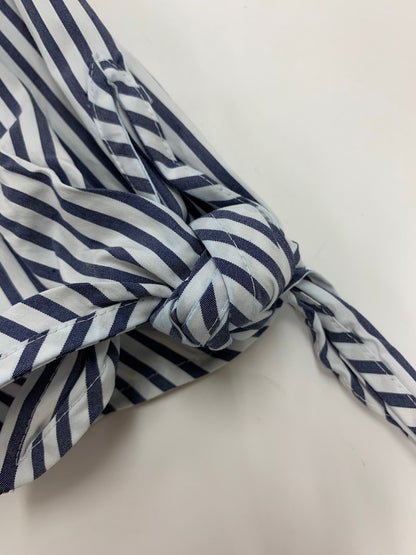 フォクシーニューヨーク DRESS SUMMERRUFFLE サマーラッフル 40096 ワンピース 38 ネイビー ストライプ ITUSMXS7KBEE