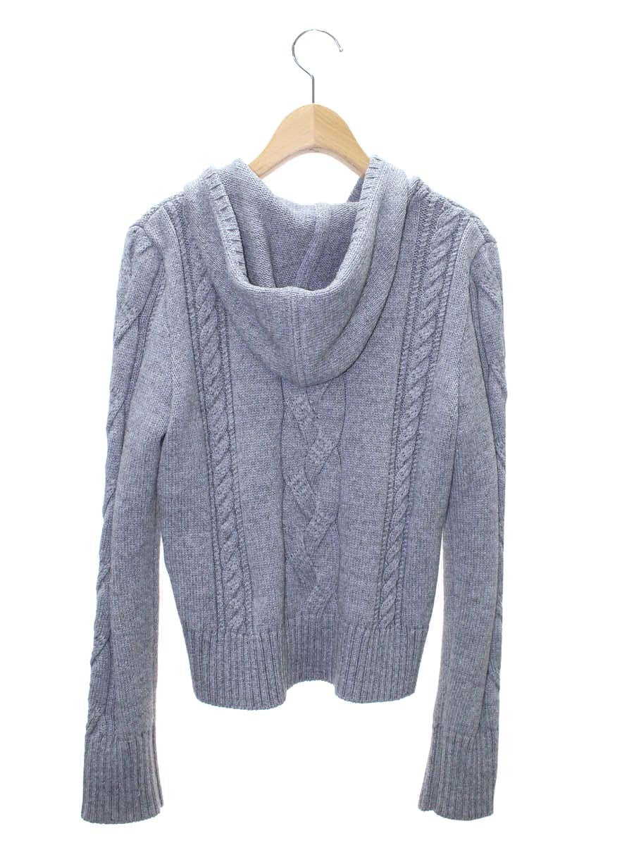 フォクシーブティック Cable Stitch Knit Parka 36791 パーカー 38 グレー カシミヤ混 ITSDT5X6O95M