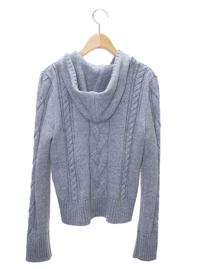 フォクシーブティック Cable Stitch Knit Parka 36791 パーカー 38 グレー カシミヤ混 ITSDT5X6O95M