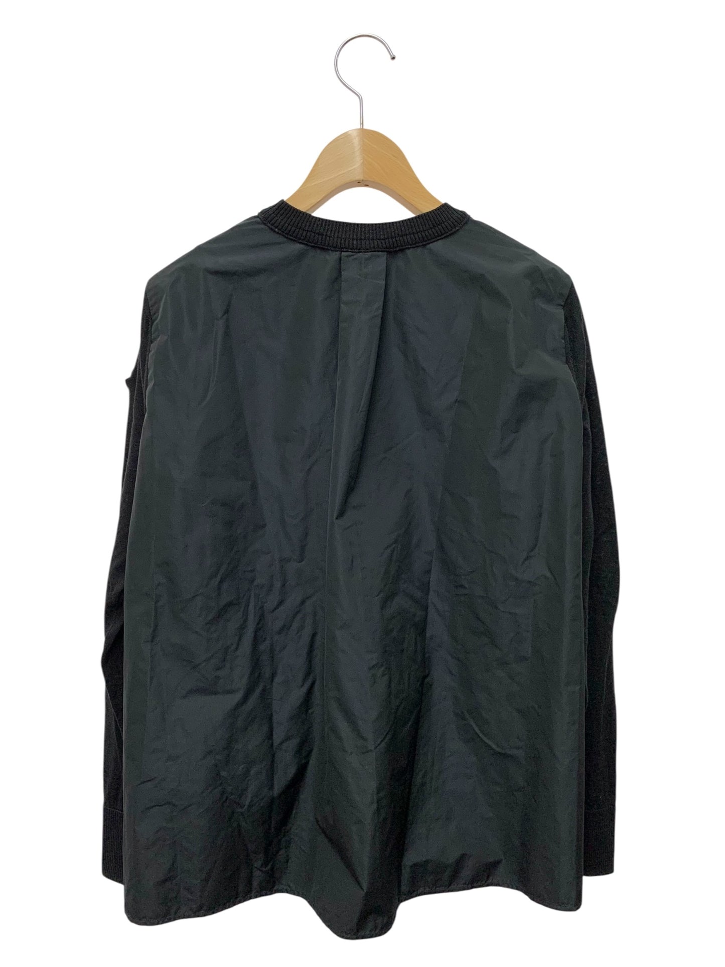 モンクレール GIROCOLLO TRICOT H20939C00010 M1180 セーター S ブラック ニット ナイロン ブラックワッペン ITOU6HXRF494