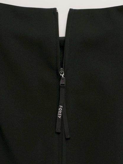 フォクシーニューヨーク Tuck＆Gather Dress 38985 ワンピース 42 ブラック フリル ITGYVBU3CZ44