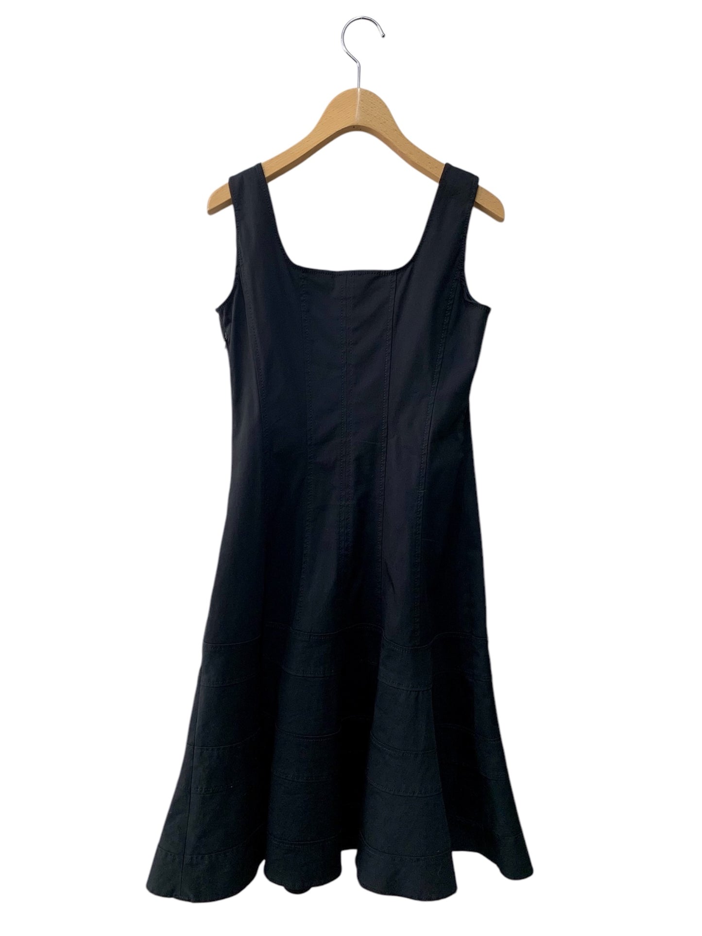 マックスマーラ 62210981 ワンピース 36 ブラック フレアー 綿 ステッチ ITJJZ958KTLW 【SALE】