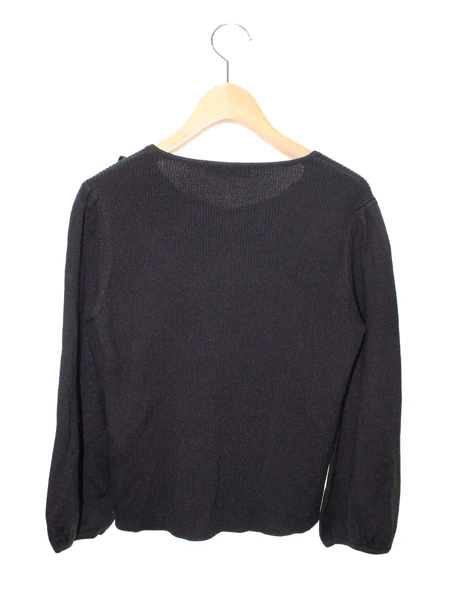 ギャラリービスコンティ 1322864 カーディガン 3 ブラック リボン ITYF9JCHL2MO