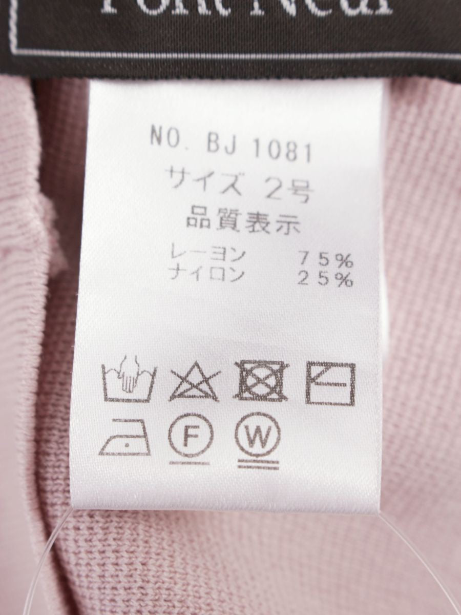ポンヌフ ポンヌフ ラ ペール セシル半袖 BJ1081 カーディガン 2 ピンク パール リボン ITF5S52X5FGE