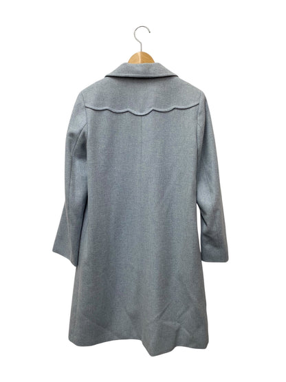 アニエスベー　 1204-3175 08Ｗ コート 40 ブルー クルミボタン スカラップ ウール IT993CETHISA