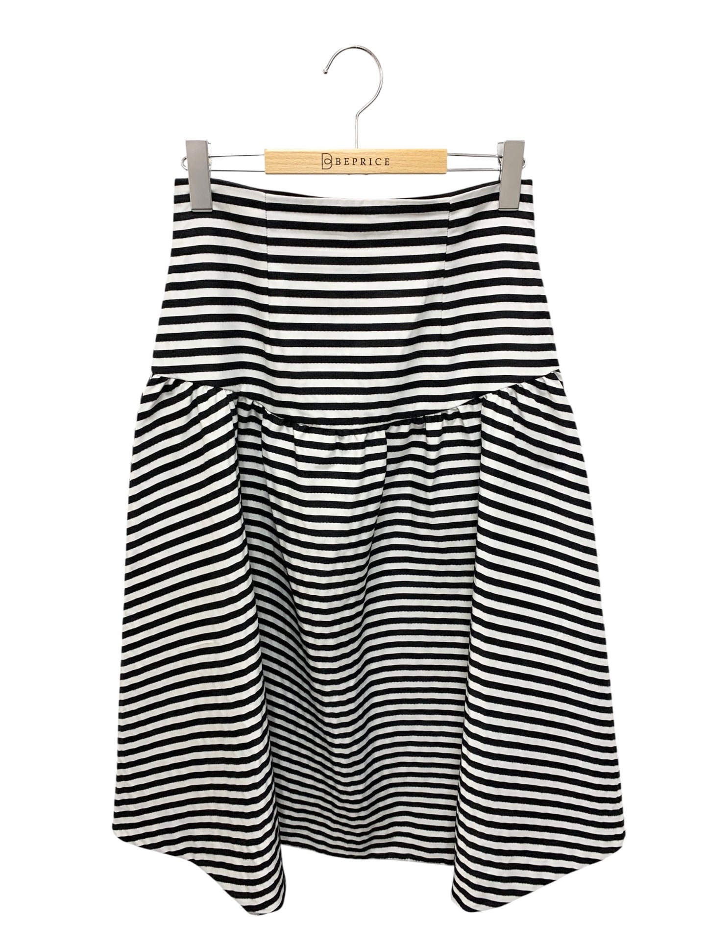 ボーダーズアットバルコニー オールボーダーベル スカート BD2221-3H-13 38 ブラック IT4H3PRRDF3Y