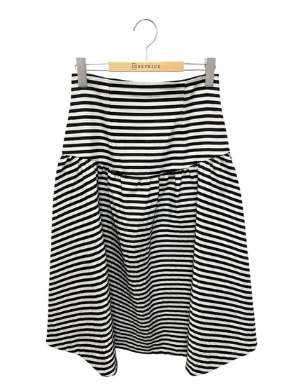 ボーダーズアットバルコニー オールボーダーベル スカート BD2221-3H-13 38 ブラック IT4H3PRRDF3Y