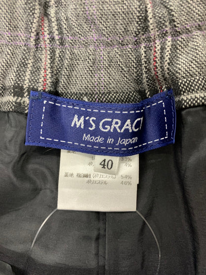 エムズグレイシー 316604 ワイドパンツ 40 グレー タータンチェック ITNNDCW7NP3W