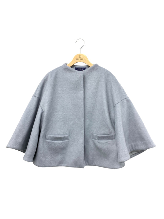 エムズグレイシー 319618 ジャケット 38 ブルー ノーカラー ITIF2SKBGICI