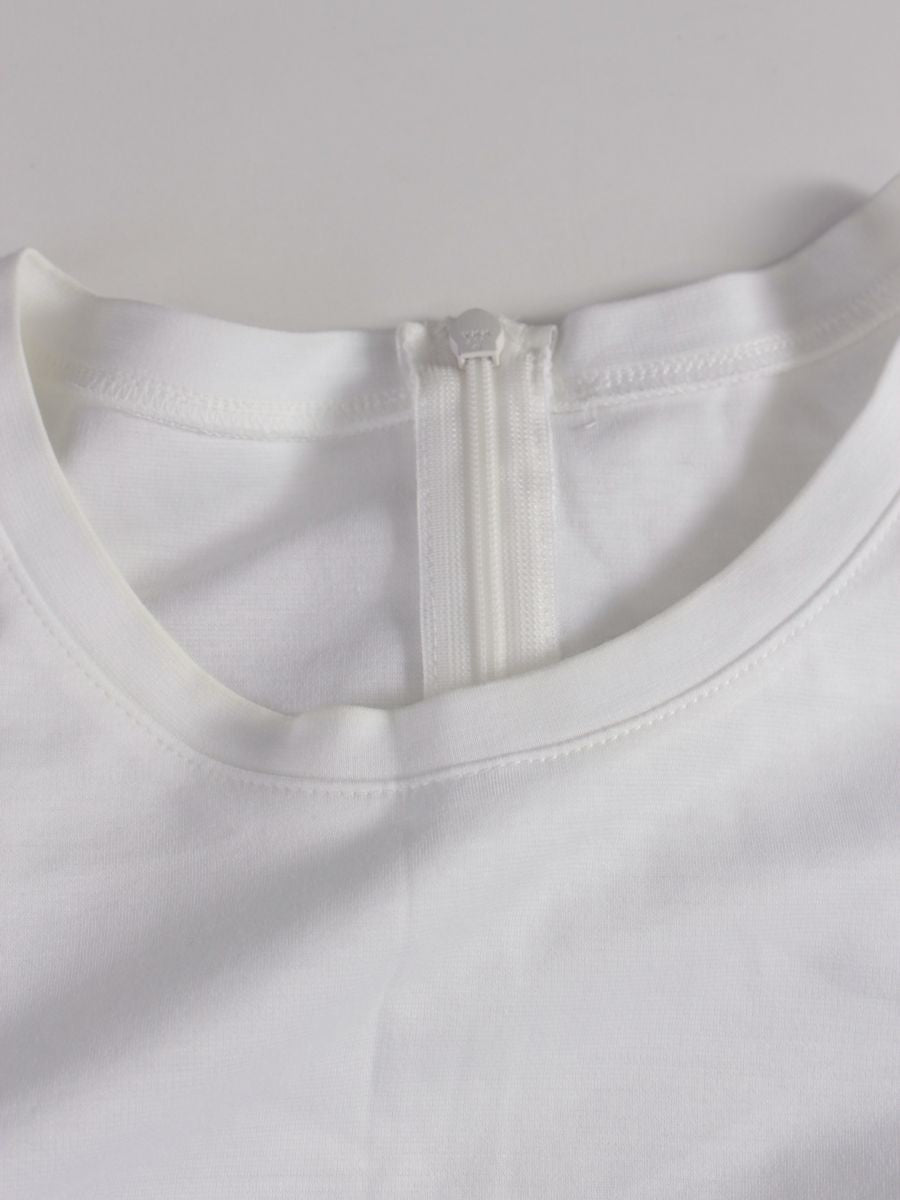 ボーダーズアットバルコニー PEPLUM TEE BD1921-2C-52 38 ホワイト/カーキグリーン ITF6JYF9LOLS